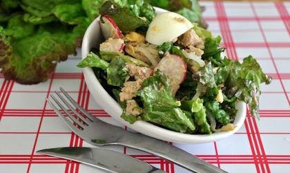 Salade composée: Salade, Thon, Pousses de soja
