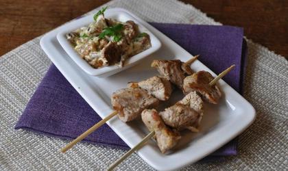 Brochettes de veau aux girolles