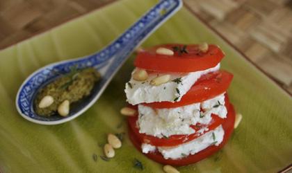 Tomate et chèvre frais